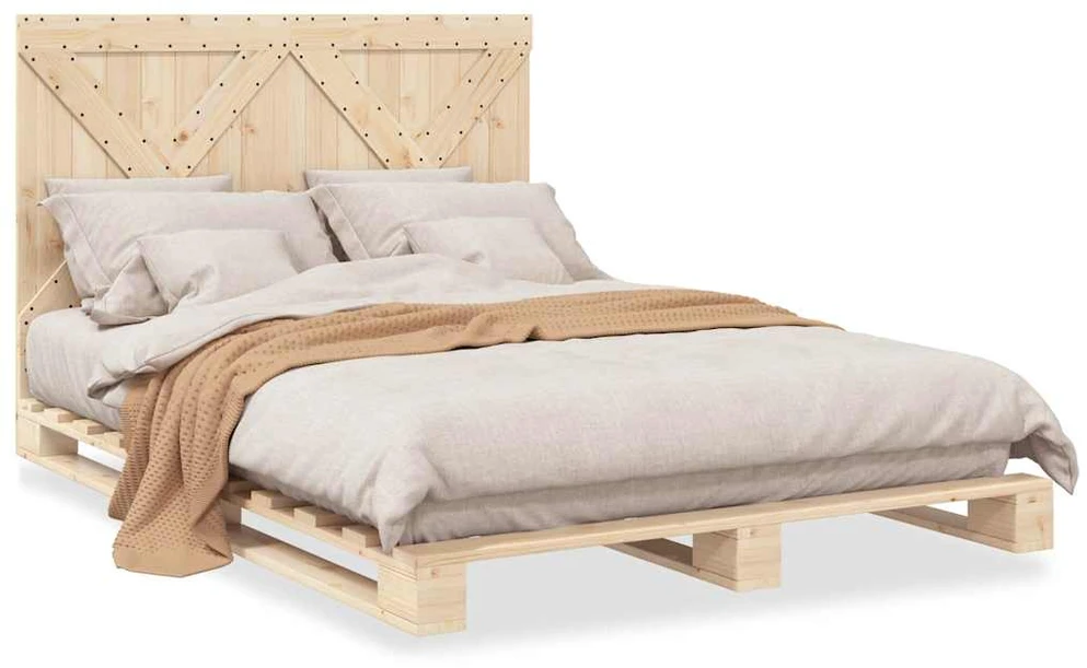 Lovos rėmas su galvūgaliu, 140x200cm, pušies medienos masyvas