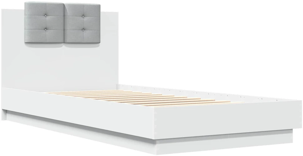 Lova Lovos Rėmas su Galvūgaliu Balta 80 x 200 cm Apdirbta mediena