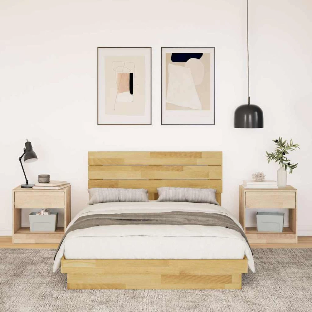 lovos rėmas su galvūgaliu be čiužinio 120x200 cm ąžuolo masyvo