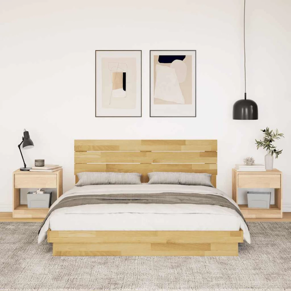 lovos rėmas su galvūgaliu be čiužinio 150x200 cm ąžuolo masyvo