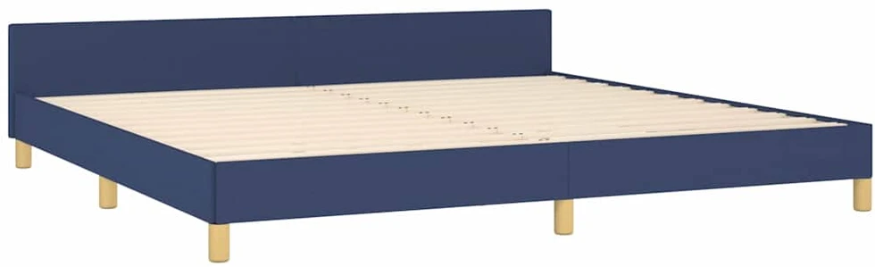 Lovos rėmas su galvūgaliu be čiužinio mėlynas 200x200cm audinys