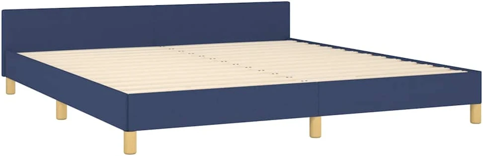 Lovos rėmas su galvūgaliu be čiužinio mėlynas 180x200cm audinys