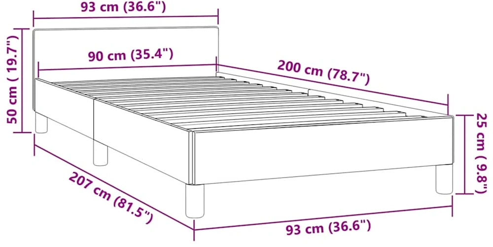 Lovos rėmas su galvūgaliu be čiužinio rožinis 90x200 cm aksomas