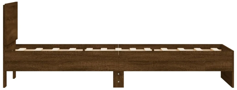 Lovos rėmas su galvūgaliu/be čiužinio, ruda, 90x190cm