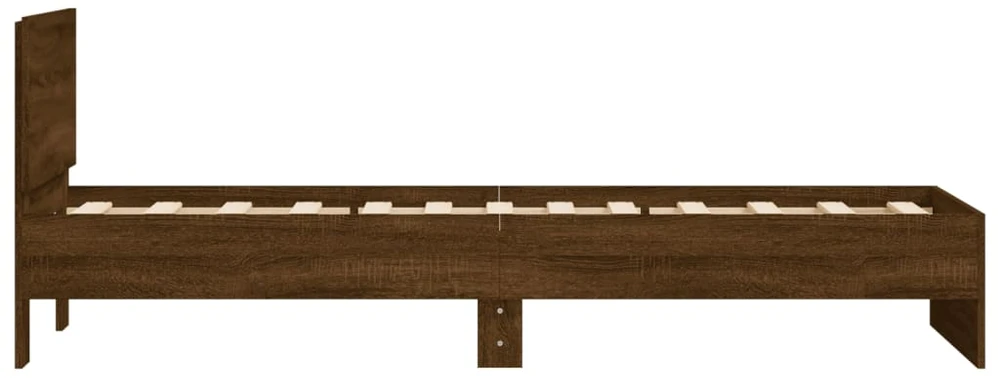 Lovos rėmas su galvūgaliu/be čiužinio, ruda, 90x200cm