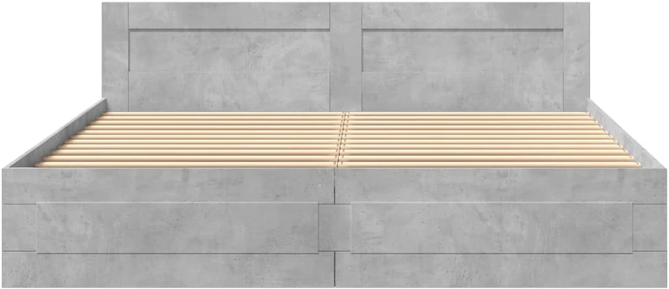 Lovos rėmas su galvūgaliu, betono, 200x200cm, apdirbta mediena