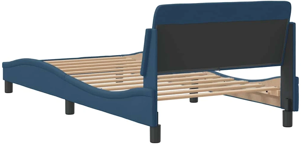 Lovos rėmas su galvūgaliu be čiužinio mėlynas 100x200cm audinys