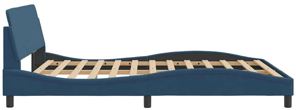 Lovos rėmas su galvūgaliu be čiužinio mėlynas 160x200cm audinys