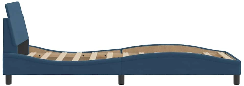 Lovos rėmas su galvūgaliu, mėlynos spalvos, 90x200cm, audinys