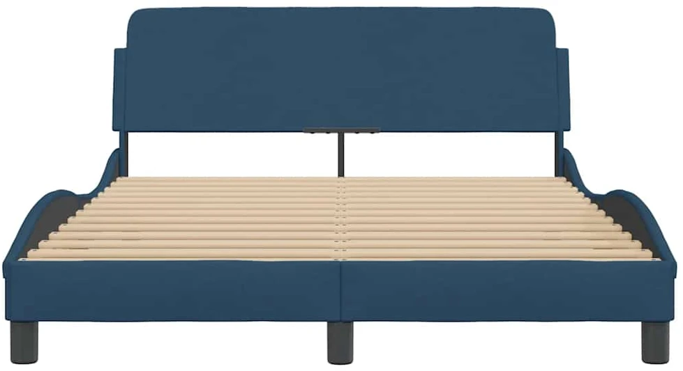 Lovos rėmas su galvūgaliu be čiužinio mėlynas 140x200cm audinys