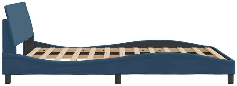 Lovos rėmas su galvūgaliu be čiužinio mėlynas 140x200cm audinys