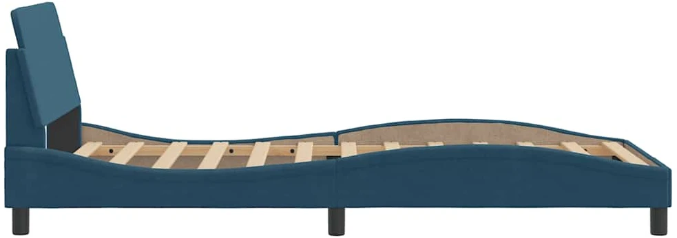 Lovos rėmas su galvūgaliu, mėlynos spalvos, 100x200cm, aksomas