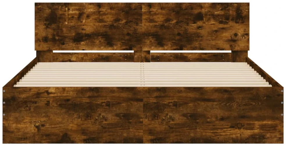 Lovos rėmas su galvūgaliu, dūminio ąžuolo spalvos, 140x190cm