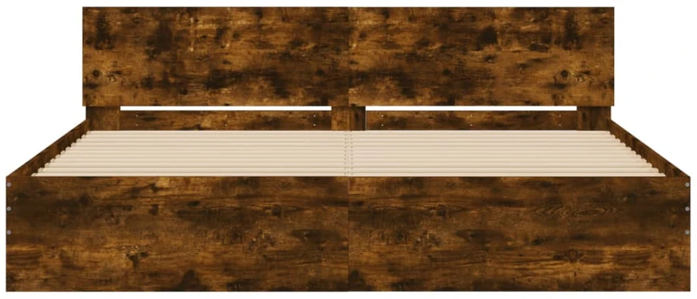 Lovos rėmas su galvūgaliu, dūminio ąžuolo spalvos, 160x200cm