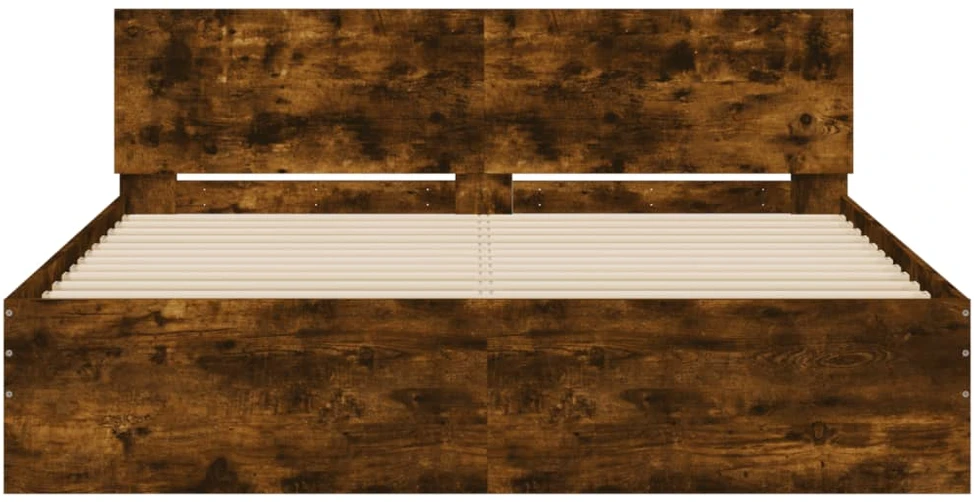 Lovos rėmas su galvūgaliu, dūminio ąžuolo spalvos, 150x200cm