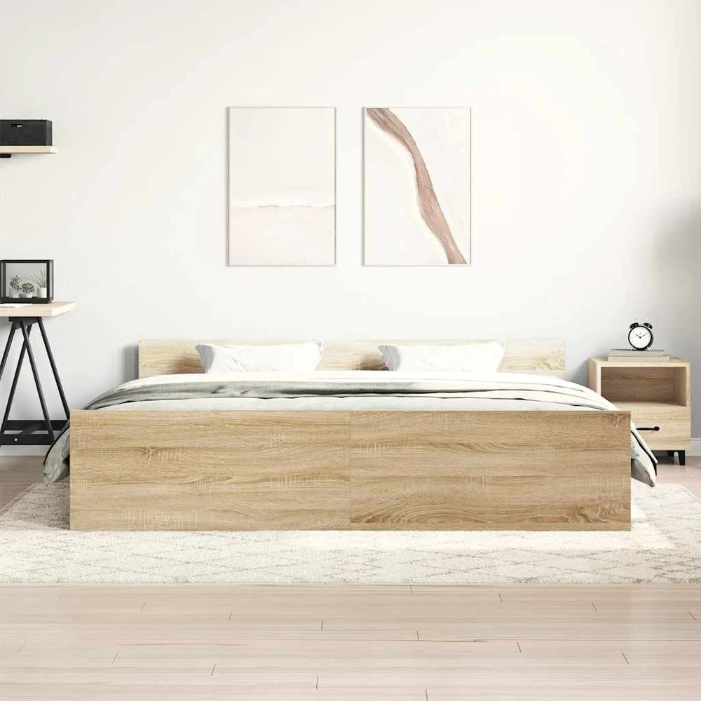 Lovos rėmas su galvūgaliu ir kojūgaliu, ąžuolo, 200x200cm
