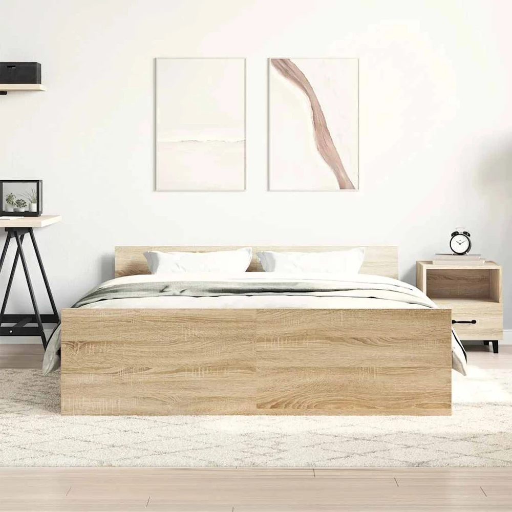 Lova Lovos rėmas su galvūgaliu ir kojūgaliu, ąžuolo, 135x190cm