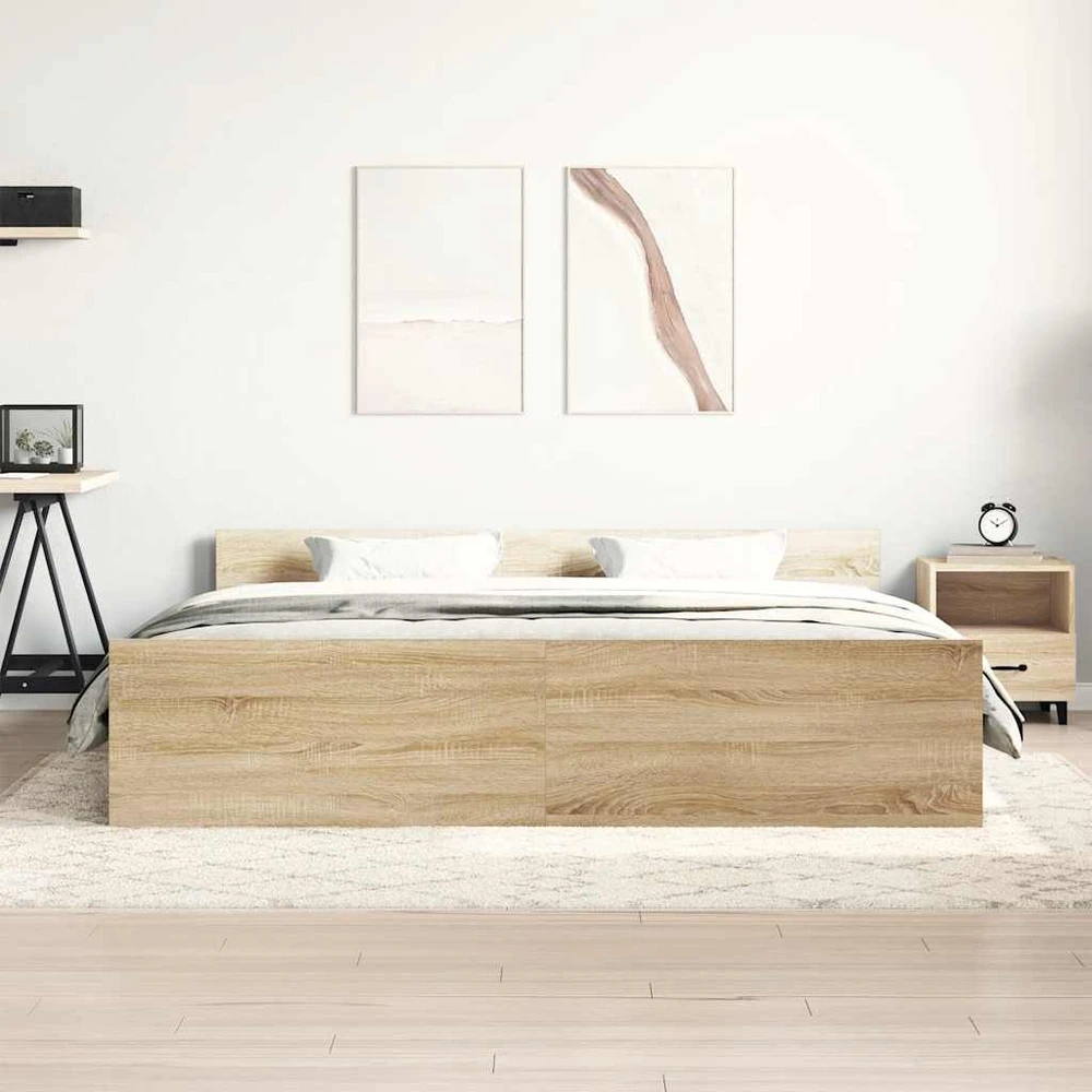 Lovos rėmas su galvūgaliu ir kojūgaliu, ąžuolo, 160x200cm