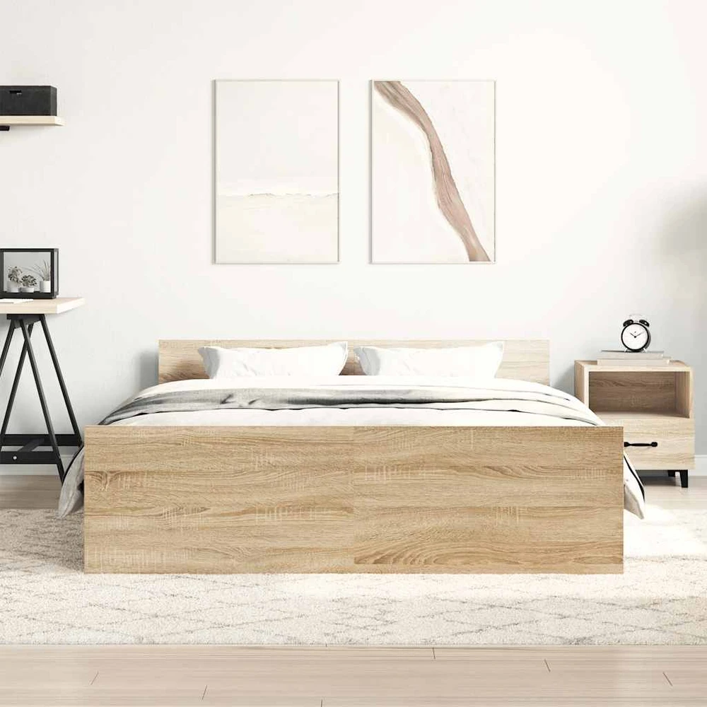 Lovos rėmas su galvūgaliu ir kojūgaliu, ąžuolo, 140x200cm
