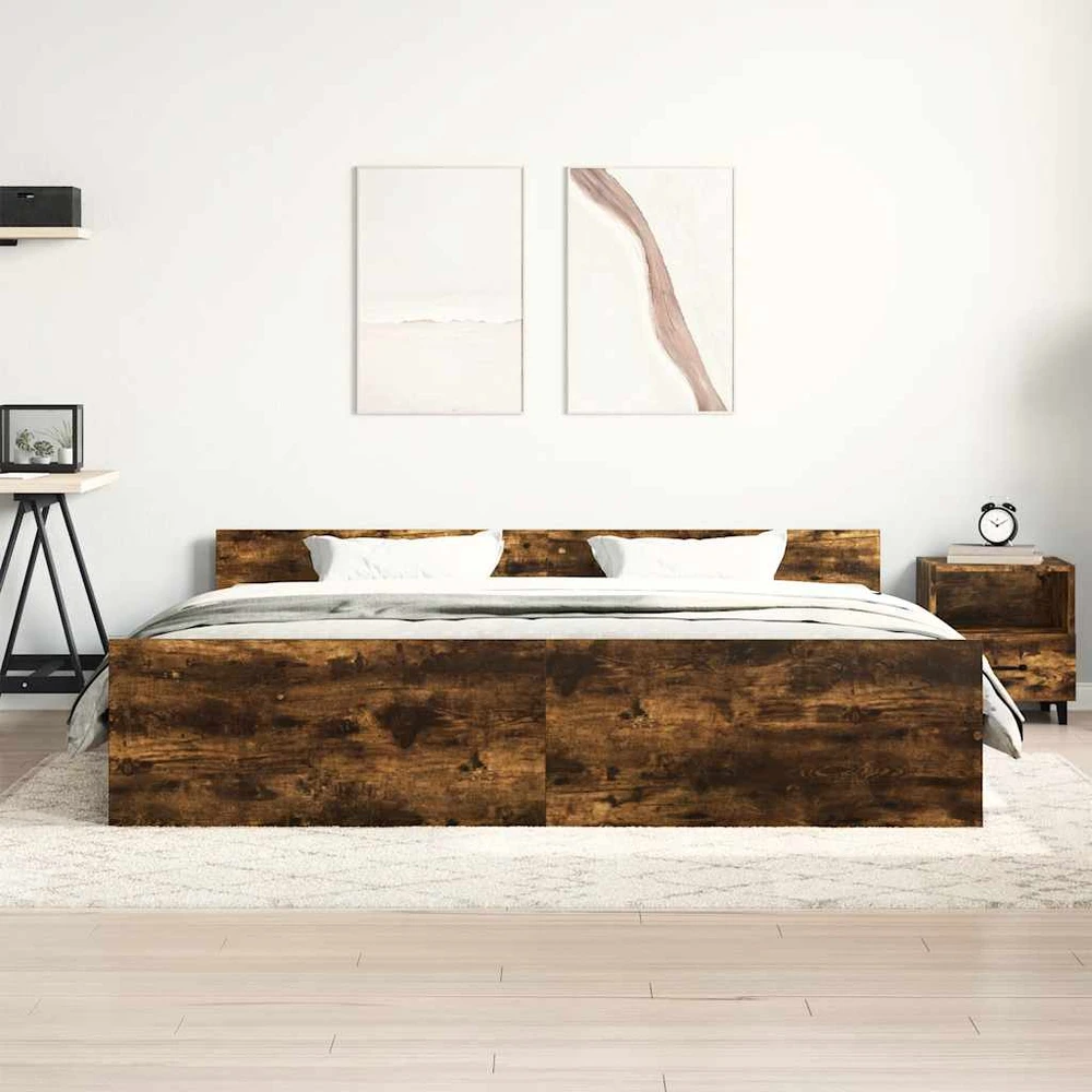 Lovos rėmas su galvūgaliu ir kojūgaliu, dūminis, 200x200cm