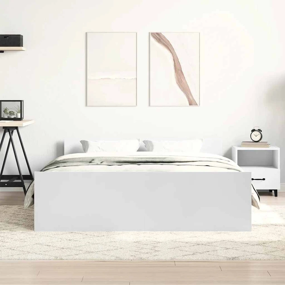 Lovos rėmas su galvūgaliu ir kojūgaliu, baltas, 150x200cm