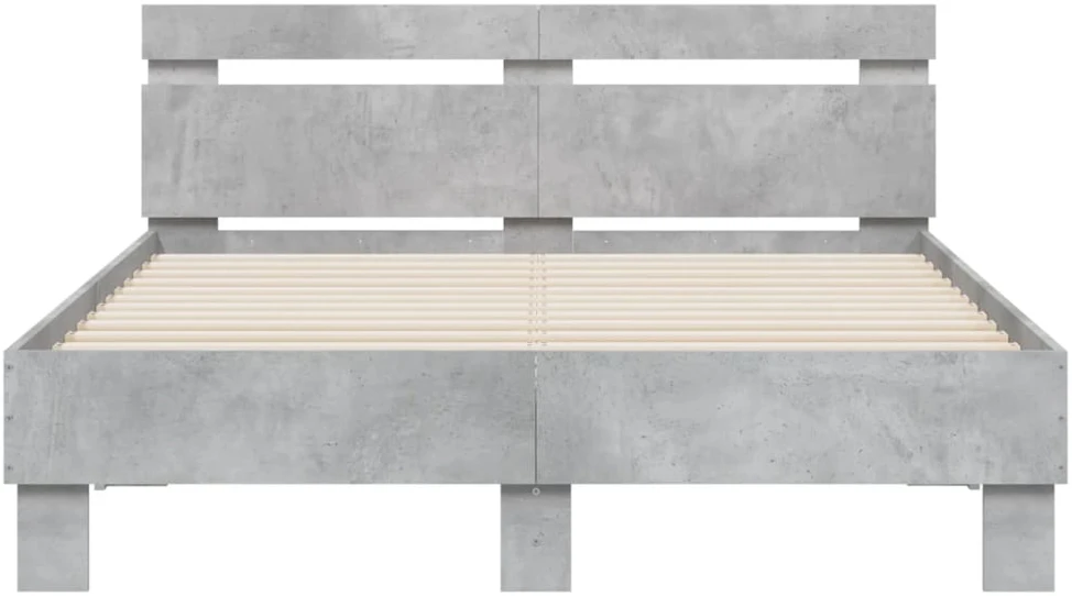 Lova Lovos rėmas su galvūgaliu ir LED, betono pilkas, 135x190cm