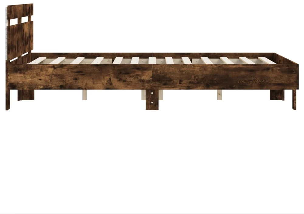 Lova Lovos rėmas su galvūgaliu ir LED, dūminio ąžuolo, 135x190cm