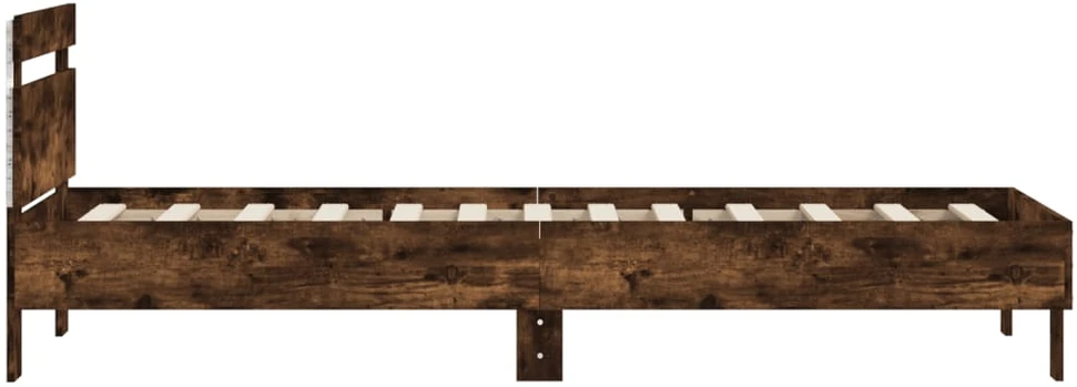 Lovos rėmas su galvūgaliu ir LED lemputėmis, dūminis, 90x200cm
