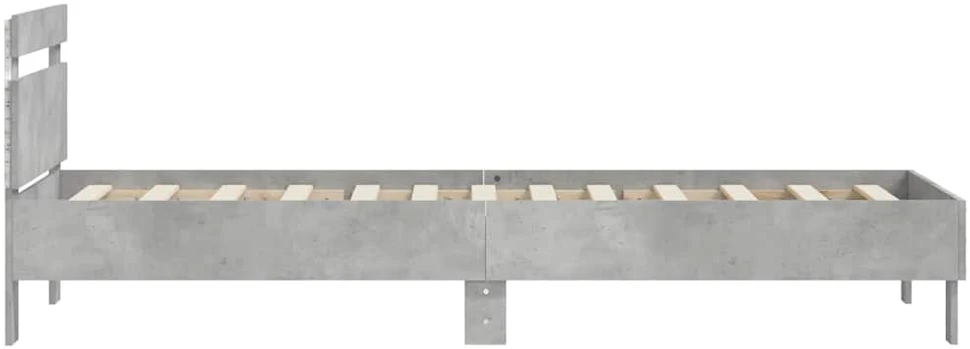 Lovos rėmas su galvūgaliu ir LED lemputėmis, betono, 90x190cm