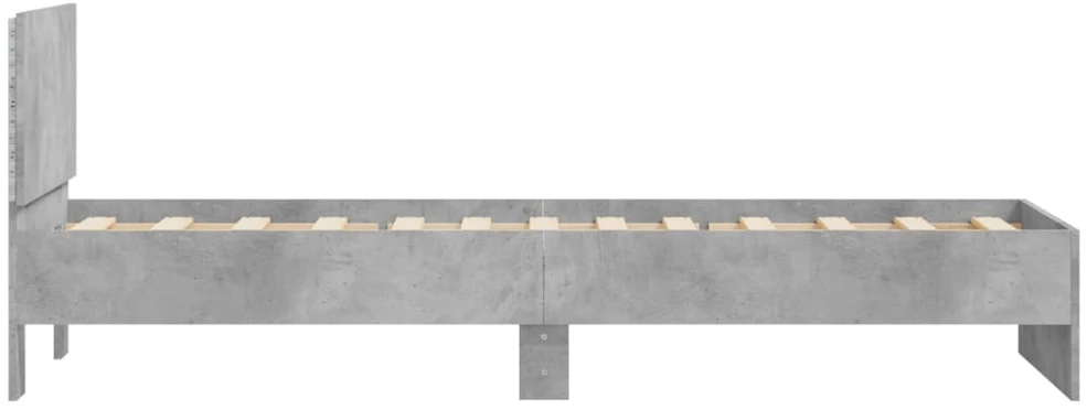 Lovos rėmas su galvūgaliu ir LED lemputėmis, betono, 75x190cm