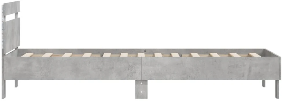 Lovos rėmas su galvūgaliu ir LED lemputėmis, betono, 100x200cm