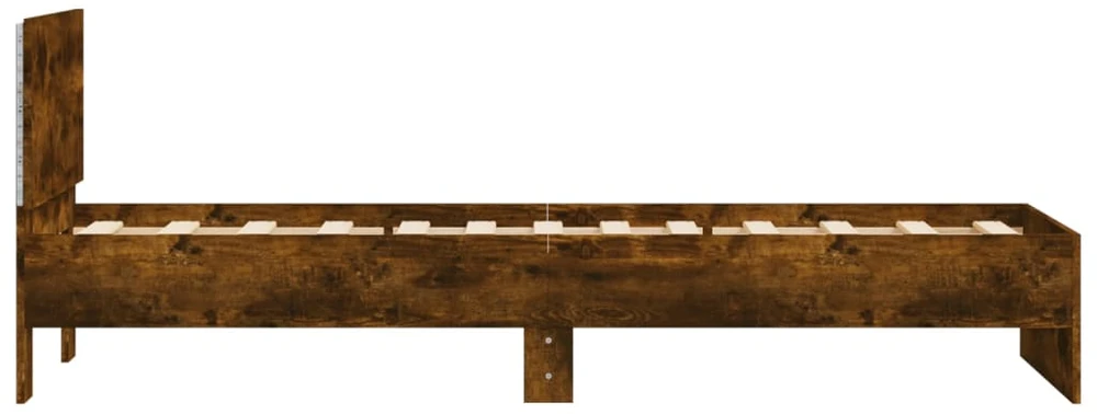 Lovos rėmas su galvūgaliu ir LED lemputėmis, dūminis, 90x200cm