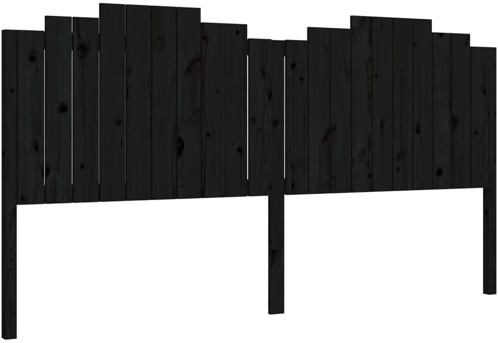 Lovos rėmas su galvūgaliu, juodas, 200x200cm, medienos masyvas