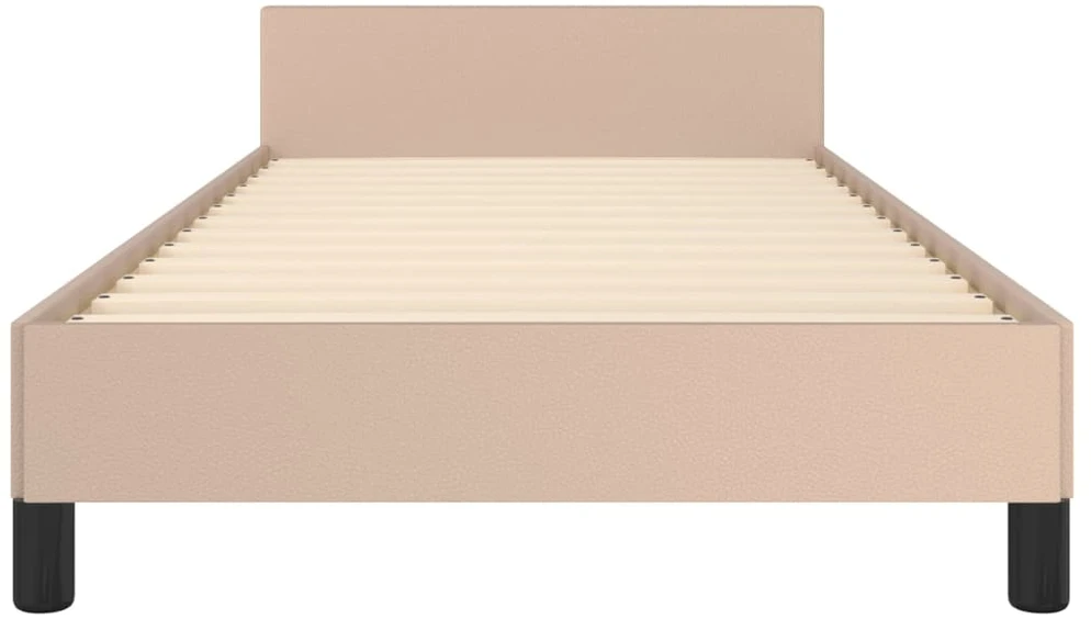 Lovos rėmas su galvūgaliu, kapučino, 100x200 cm, dirbtinė oda