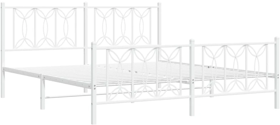 Lova Lovos rėmas su galvūgaliu/kojūgaliu, baltas, 183x213cm, metalas