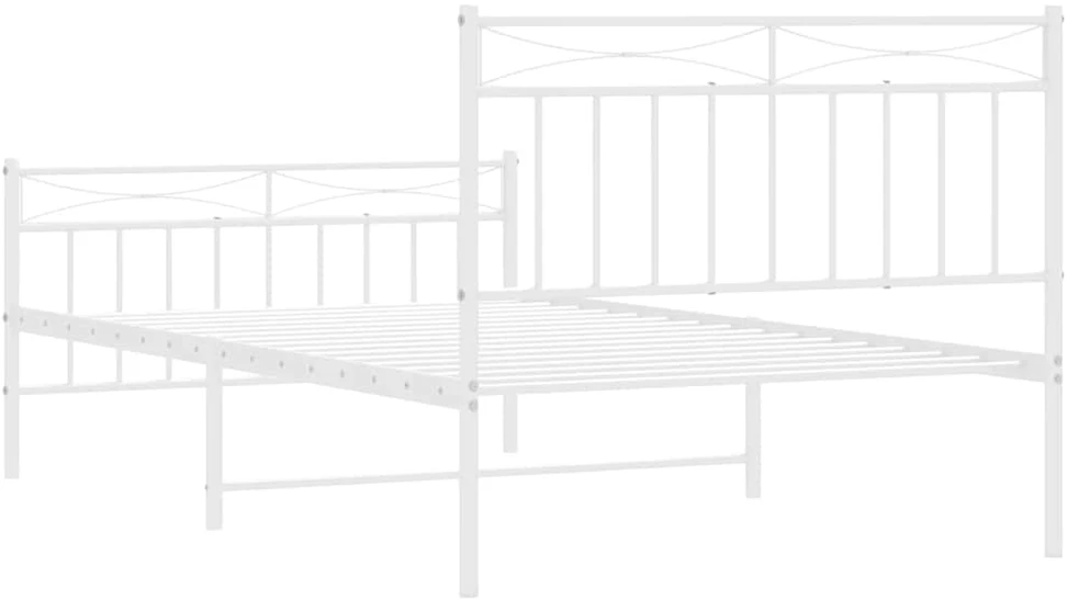 Lovos rėmas su galvūgaliu/kojūgaliu, baltas, 100x200cm, metalas