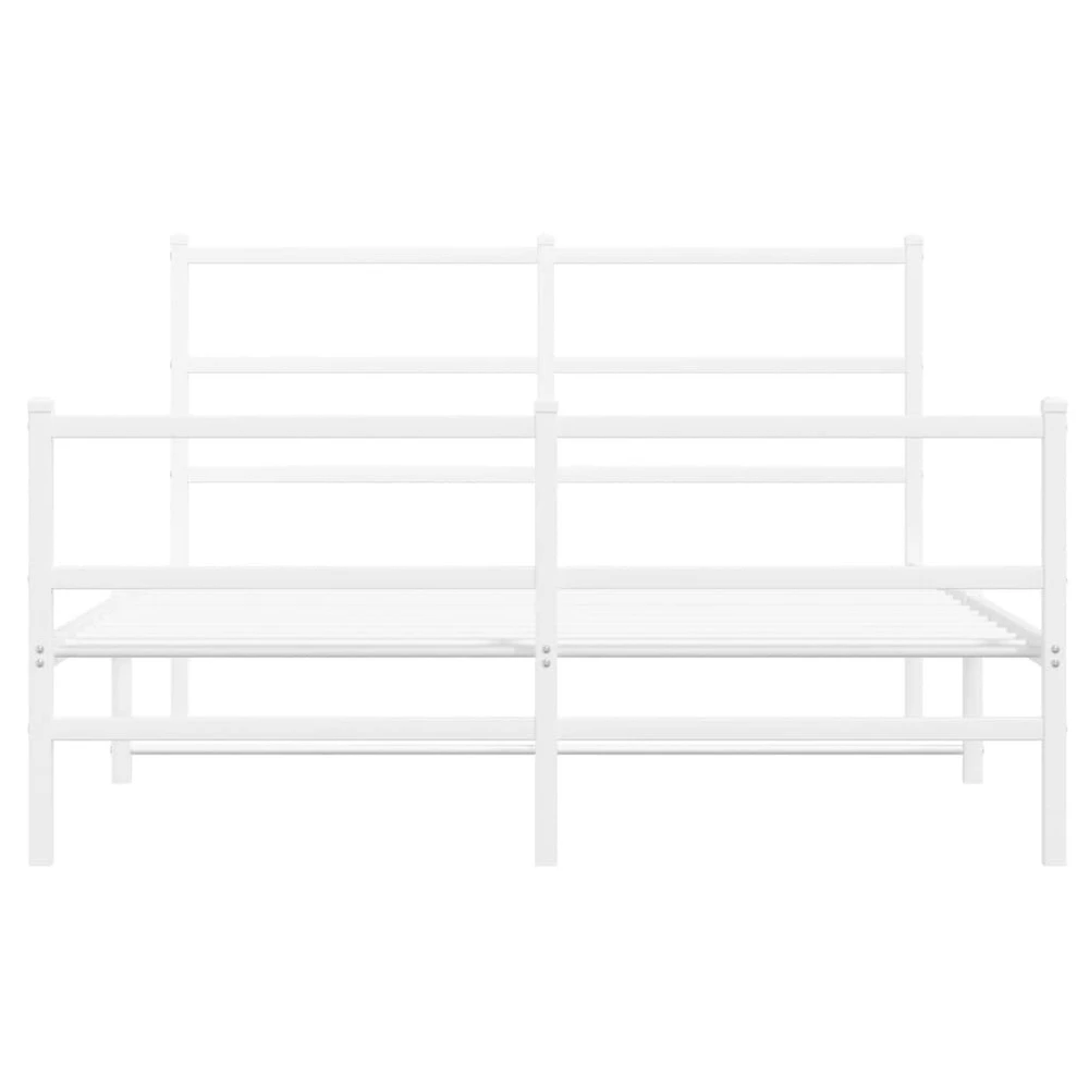 Lovos rėmas su galvūgaliu/kojūgaliu, baltas, 140x200cm, metalas