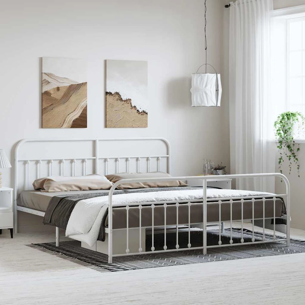 Lova Lovos rėmas su galvūgaliu/kojūgaliu, baltas, 183x213cm, metalas