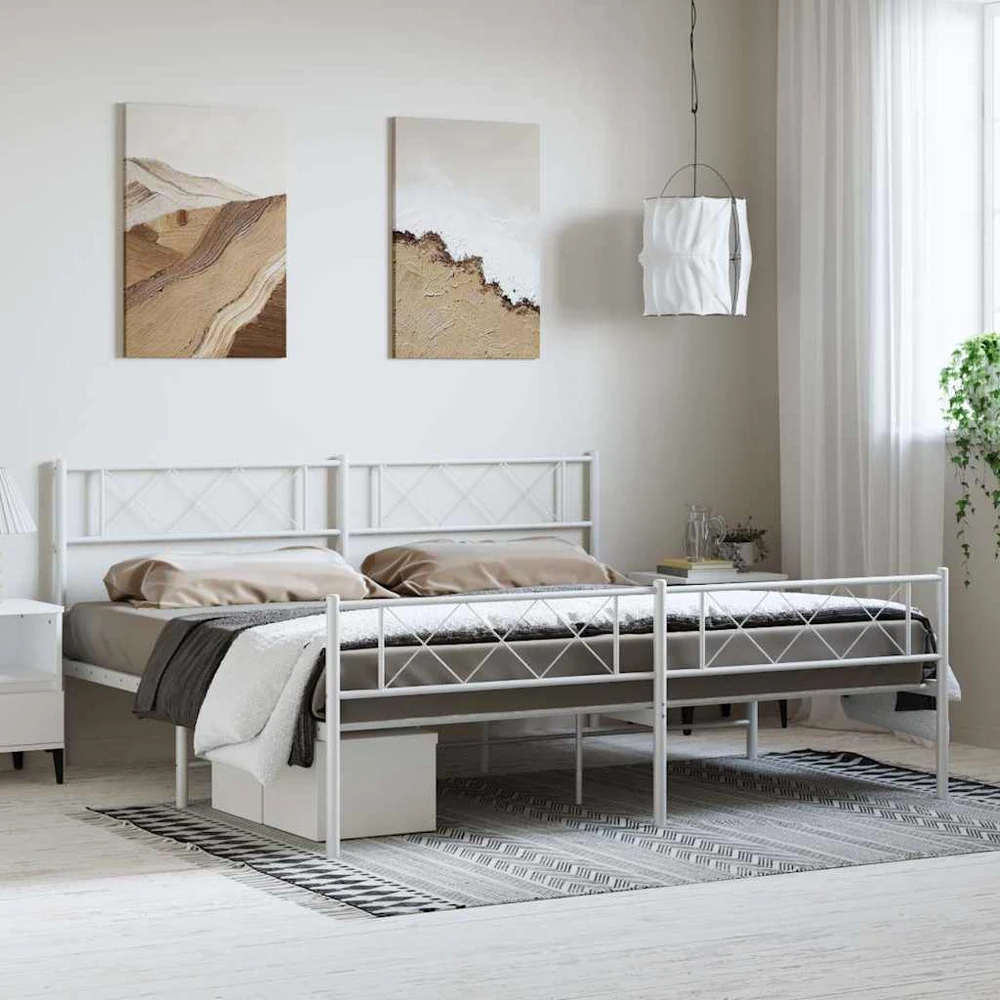 Lova Lovos rėmas su galvūgaliu/kojūgaliu, baltas, 183x213cm, metalas