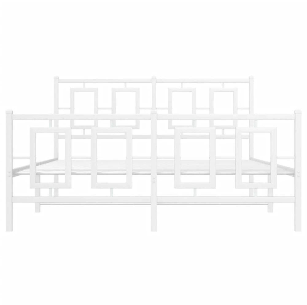Lova Lovos rėmas su galvūgaliu/kojūgaliu, baltas, 135x190cm, metalas
