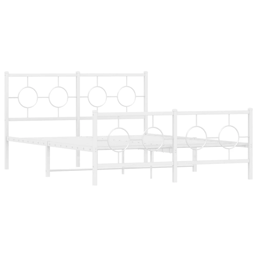 Lova Lovos rėmas su galvūgaliu/kojūgaliu, baltas, 135x190cm, metalas