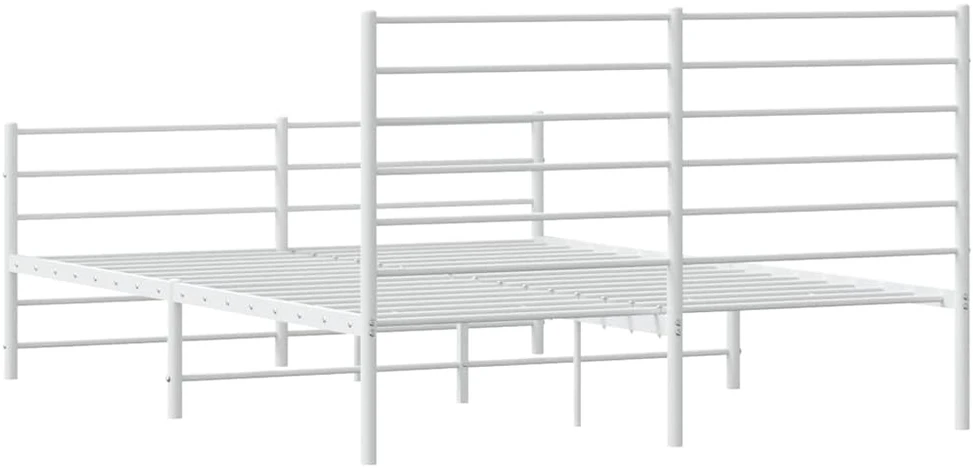 Lovos rėmas su galvūgaliu/kojūgaliu, baltas, 140x190cm, metalas