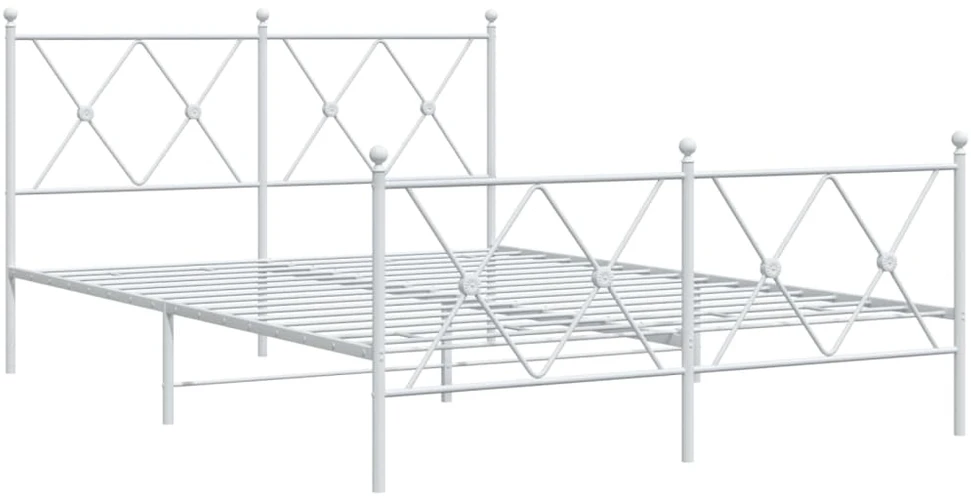 Lovos rėmas su galvūgaliu/kojūgaliu, baltas, 140x200cm, metalas