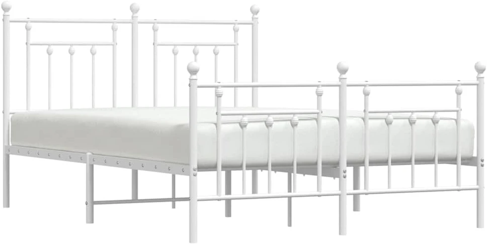 Lovos rėmas su galvūgaliu/kojūgaliu, baltas, 140x200cm, metalas