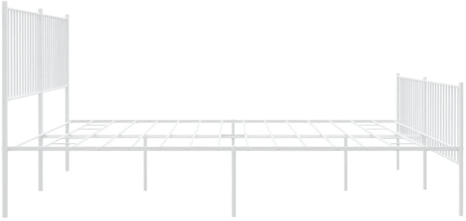 Lovos rėmas su galvūgaliu/kojūgaliu, baltas, 200x200cm, metalas