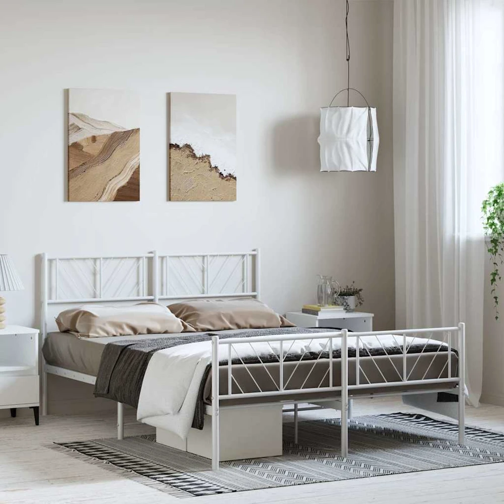 Lova Lovos rėmas su galvūgaliu/kojūgaliu, baltas, 135x190cm, metalas