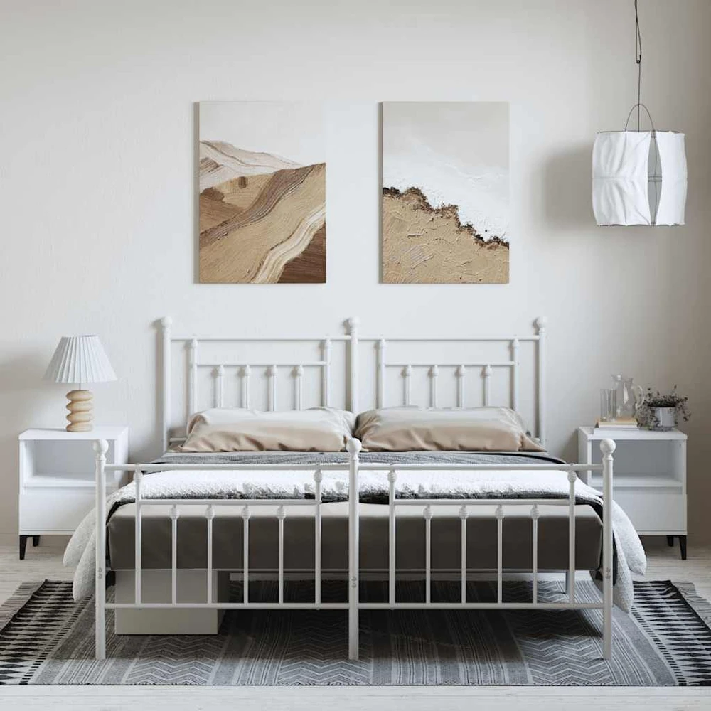Lova Lovos rėmas su galvūgaliu/kojūgaliu, baltas, 183x213cm, metalas