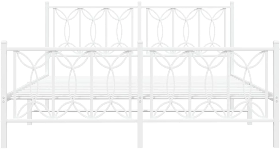 Lovos rėmas su galvūgaliu/kojūgaliu, baltas, 150x200cm, metalas