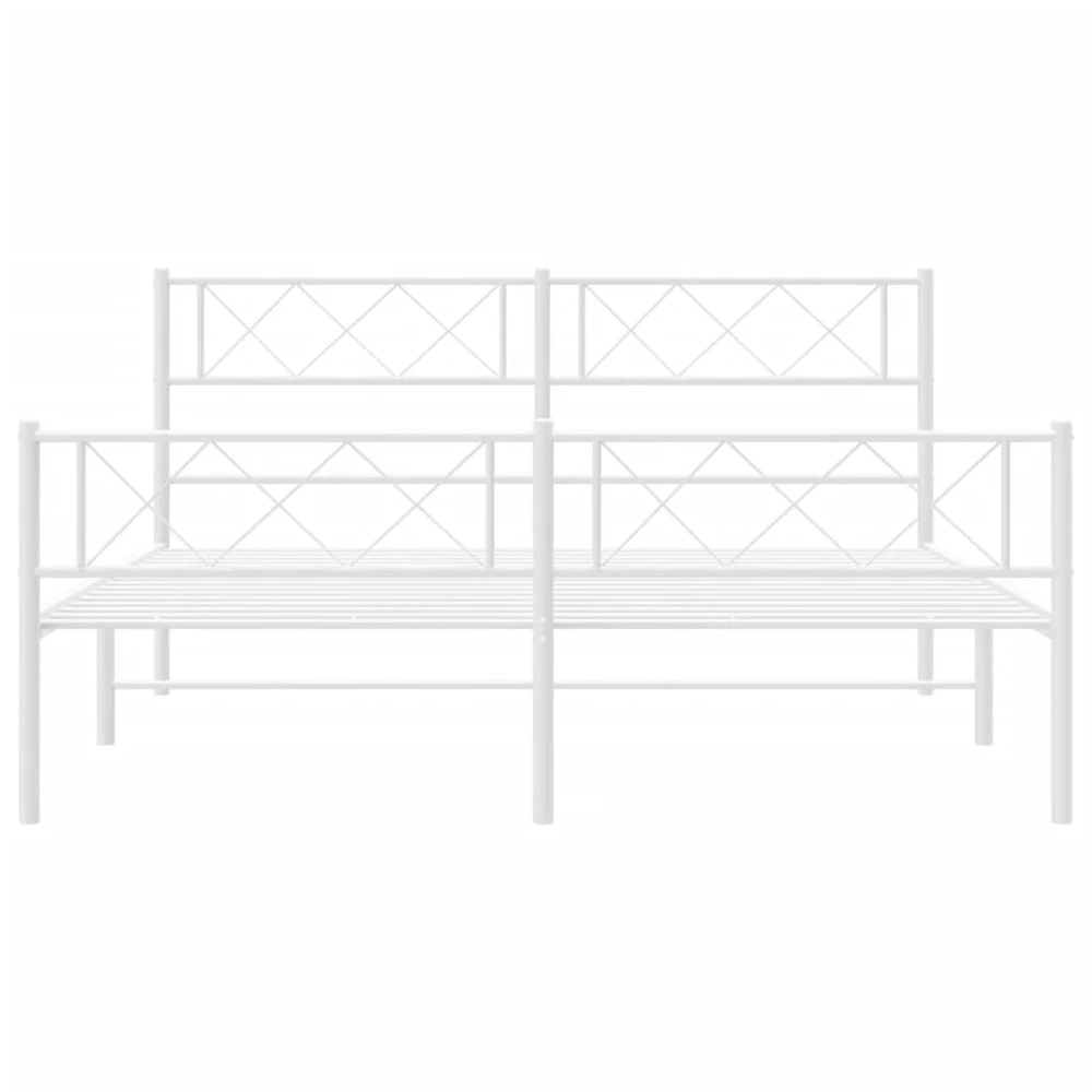 Lovos rėmas su galvūgaliu/kojūgaliu, baltas, 120x200cm, metalas