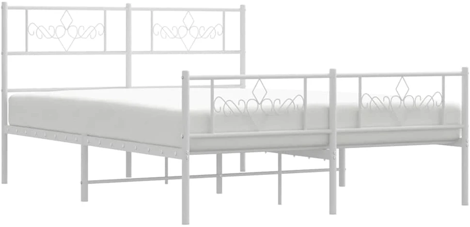 Lovos rėmas su galvūgaliu/kojūgaliu, baltas, 140x190cm, metalas